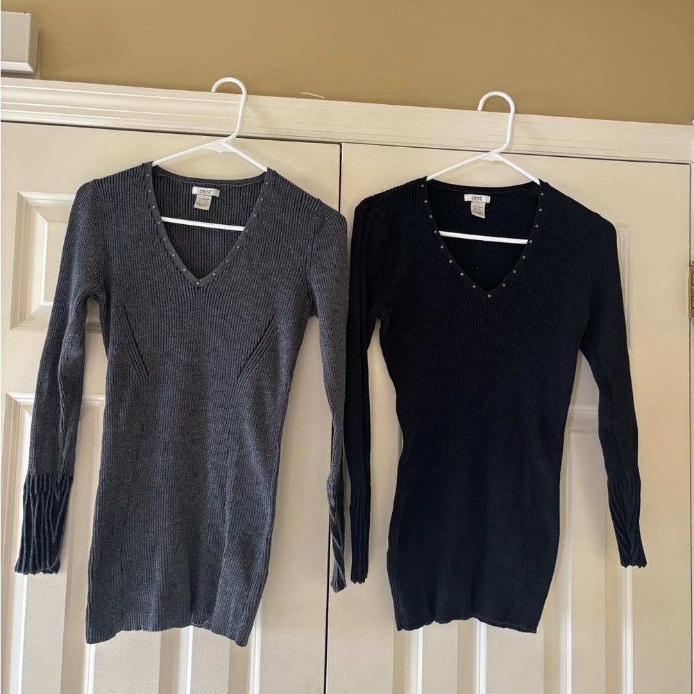 Stylish Cache Gray and Black Women's Sweaters